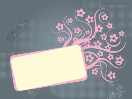 矢量粉色花卉花纹素材边框