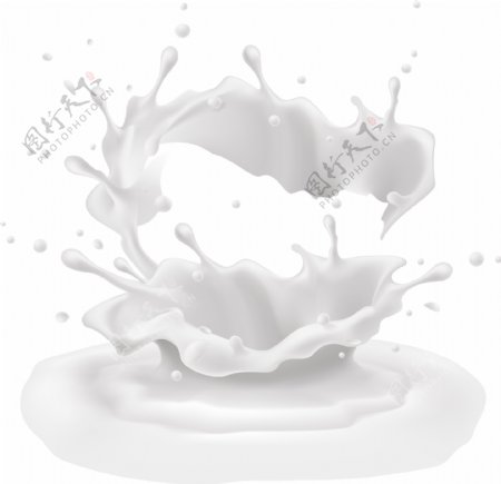 白色牛奶迸溅元素