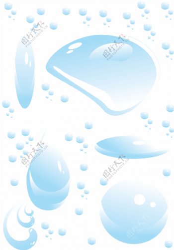 手绘风格水珠水滴免抠png透明图层素材