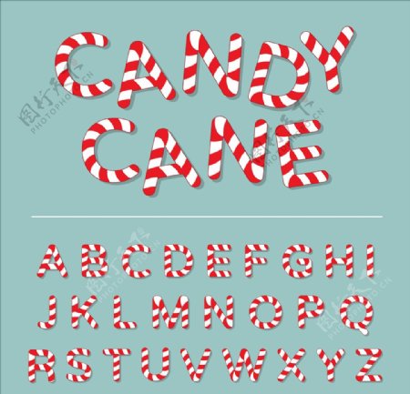 圣诞元素字体设计矢量图