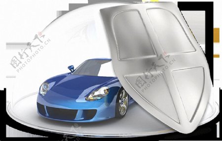 汽车保险盾牌创意图免抠png透明素材