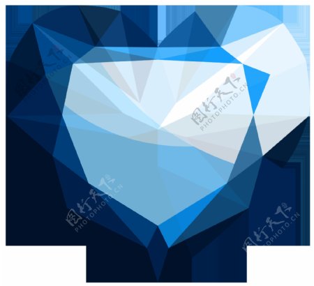 心形蓝宝石图片免抠png透明图层素材
