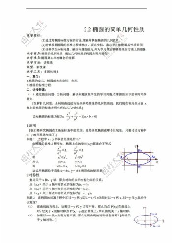 数学人教新课标A版选修112.2椭圆的简单几何性质教案