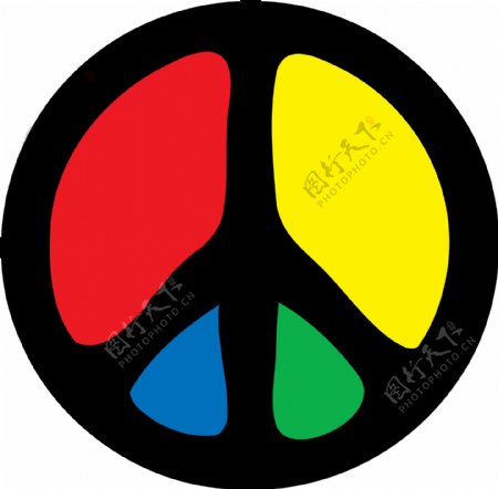 彩色世界和平符号免抠png透明素材