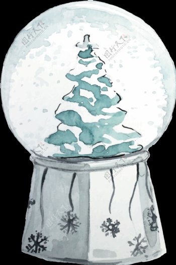 圣诞树水晶球透明素材