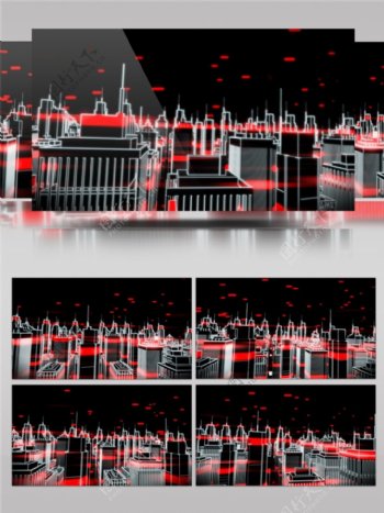 全息影像的城市大楼视频素材