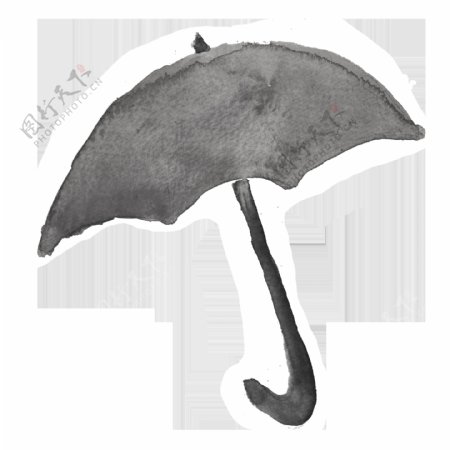 黑色雨伞卡通透明素材
