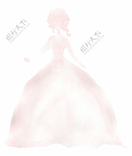 粉色阴影婚礼卡通透明素材