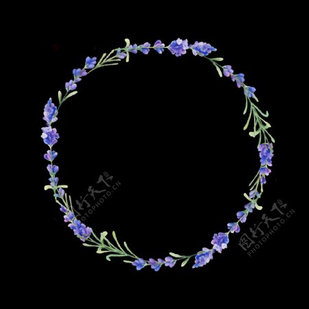 紫馨喇叭花卡通水彩透明素材