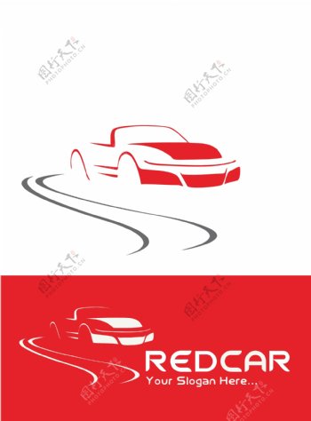 红色矢量汽车logo