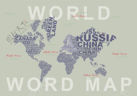 字母世界地图插图