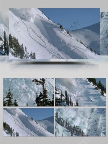 雪山崩塌自然灾害高清视频素材
