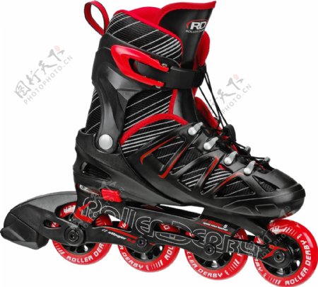 黑色红色四轮溜冰鞋免抠png透明素材