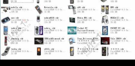 精美品牌手机24个cdr手机矢量图