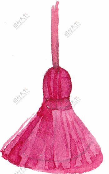 粉色扫帚透明装饰素材