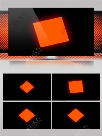 橙色光束方块高清视频素材