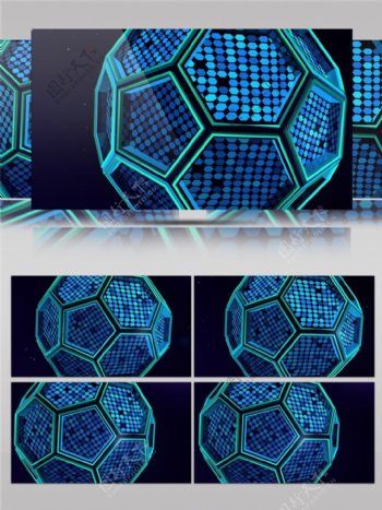 蓝色科技足球高清视频素材