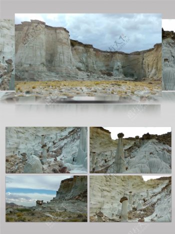 美国犹他南部科罗拉罗白色石林蘑菇岩