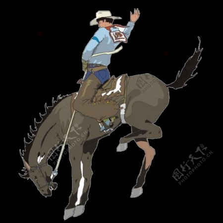 彩绘骑马的人图案PNG