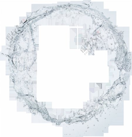 手绘白色水环透明装饰素材