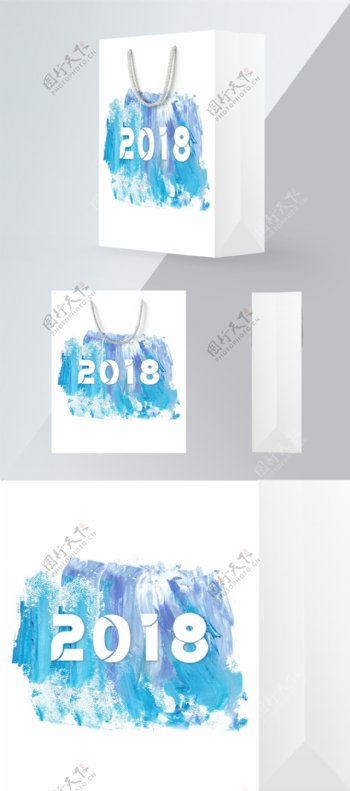 2018油画风字体设计大气手提袋