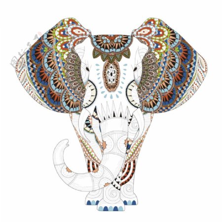 时尚艺术大象插画