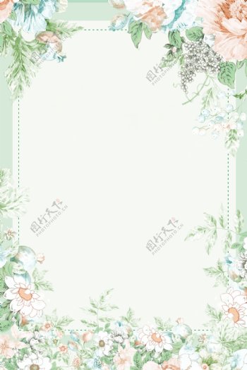 小清新花朵春季海报背景设计