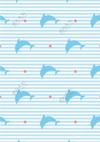 几何图形海豚海报背景