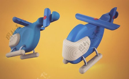 可爱的蓝色玩具飞机jpg素材