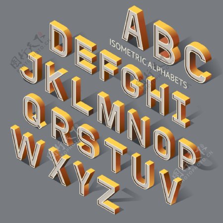 3D英文字母字体设计