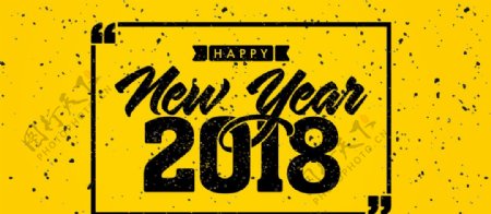 黑黄撞色新年贺卡海报