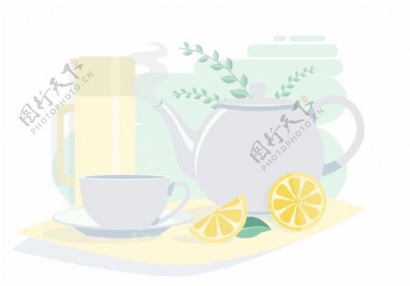 小清新手绘茶饮插画素材