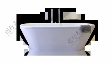 白色陶瓷浴缸png元素