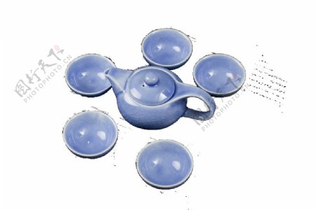 清新紫蓝色茶杯产品实物