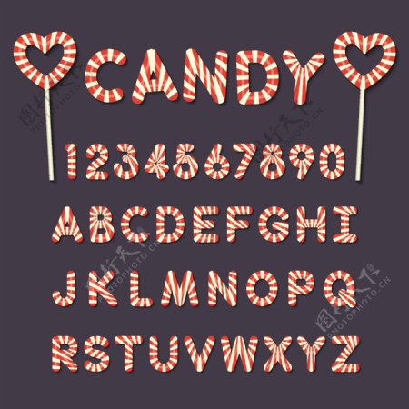 26个糖果大写字母和10个数字