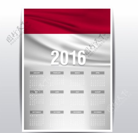 印度尼西亚国旗日历