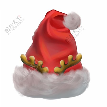 圣诞节红色麋鹿角帽子