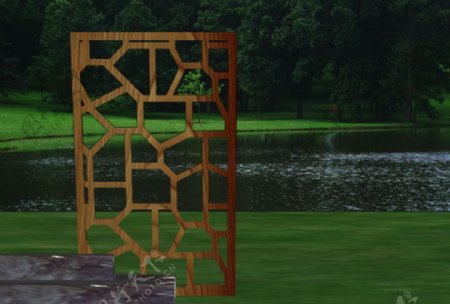 园林景观设计小品木质镂空构架