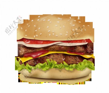 汉堡包素材元素设计海报广告