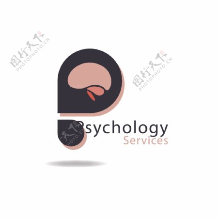 psychology抽象图形logo模板