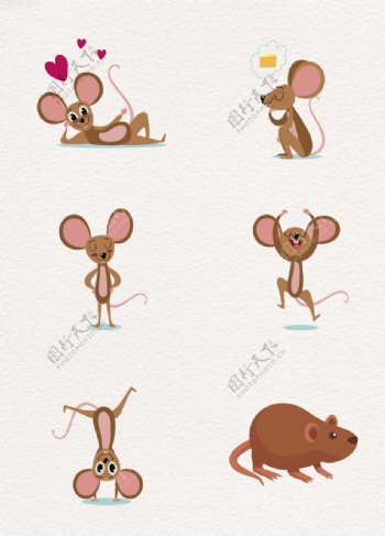 可爱棕色设计老鼠