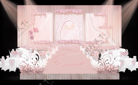 粉色婚礼婚庆效果图设计