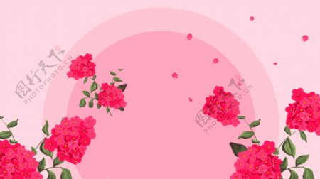 粉红色浪漫花朵背景设计