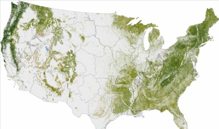 美国绿植覆盖地图
