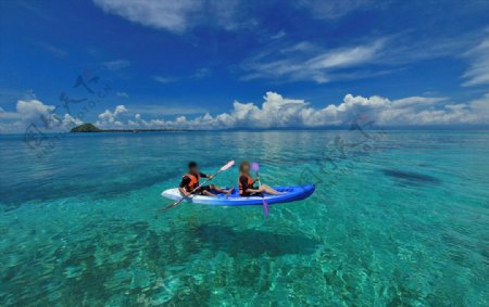 海洋热带旅游双人划艇