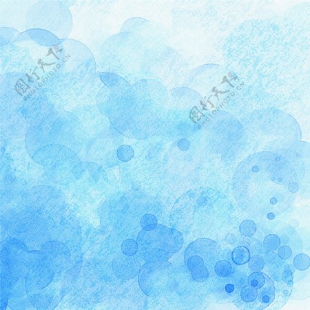 蓝色水彩水粉圆圈背景