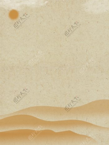 原创简约沙漠黄土复古纹理背景
