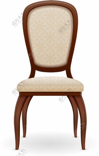 木制软垫椅子矢量图