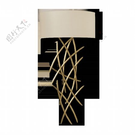 抽象弧形木条壁灯家具装饰素材