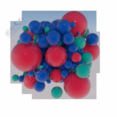 C4D红蓝绿商场电商双十一购物节圆球球体